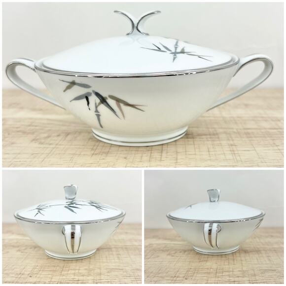 Noritake VINTAGE 50s Japanese Porcelain Sugar & Creamer Set Bamboo 2133 B05 - Picture 3 of 14